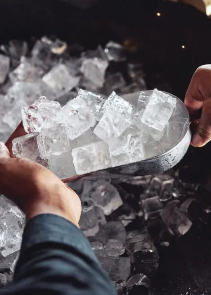 Máquina de hacer hielo profesional Hoshizaki instalada en un restaurante